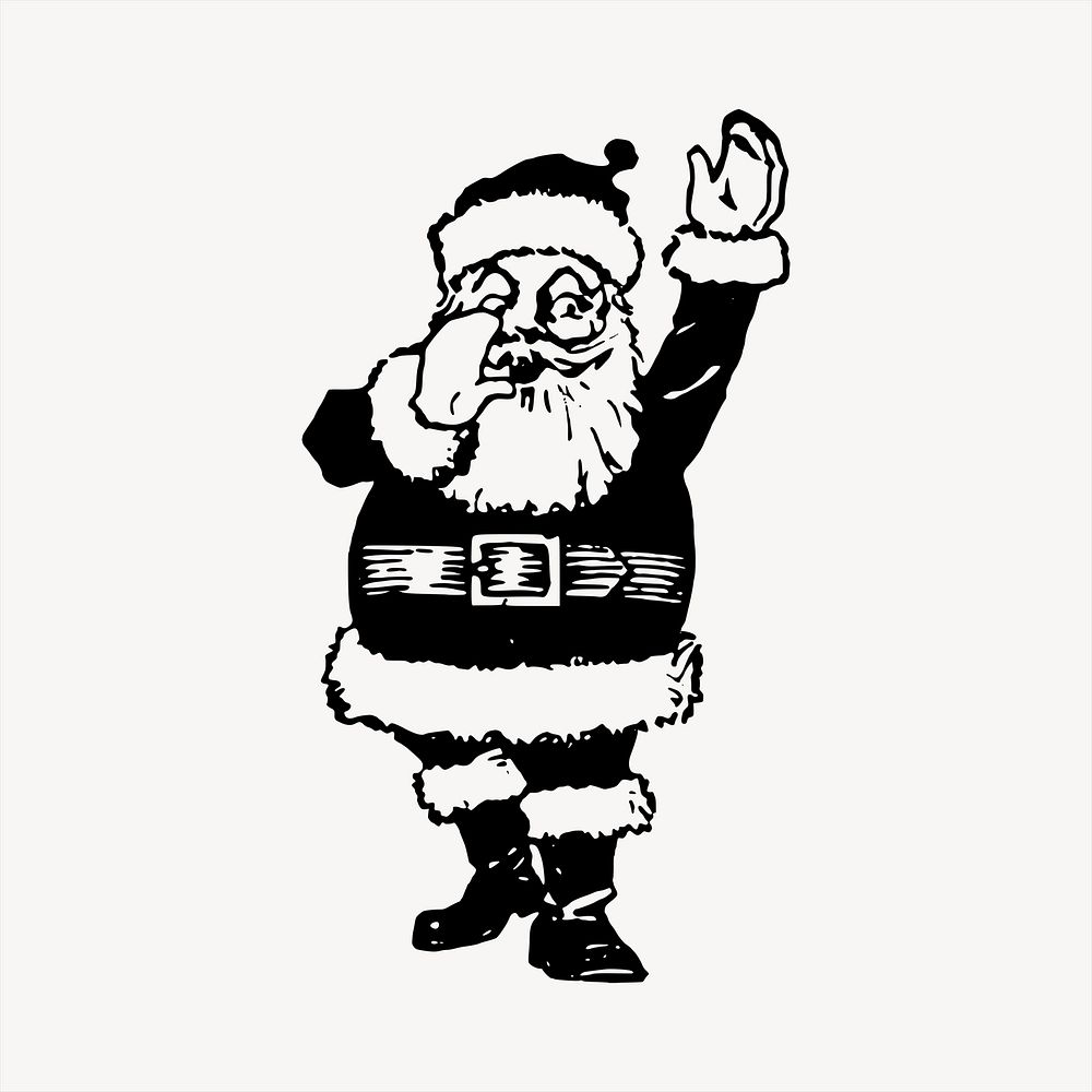 Santa Claus clipart, vintage hand drawn vector. Free public domain CC0 image.