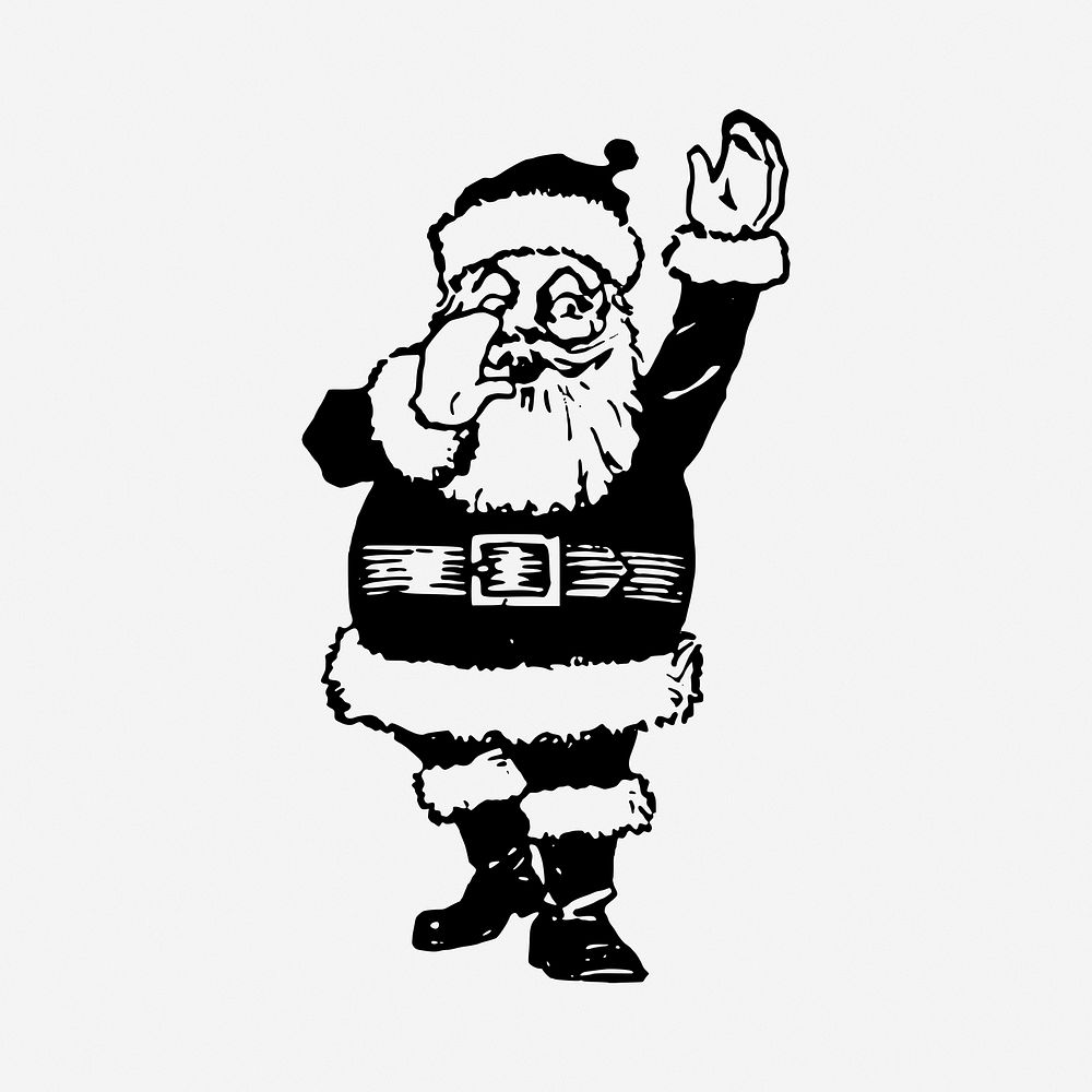 Santa Claus drawing, vintage illustration. Free public domain CC0 image.