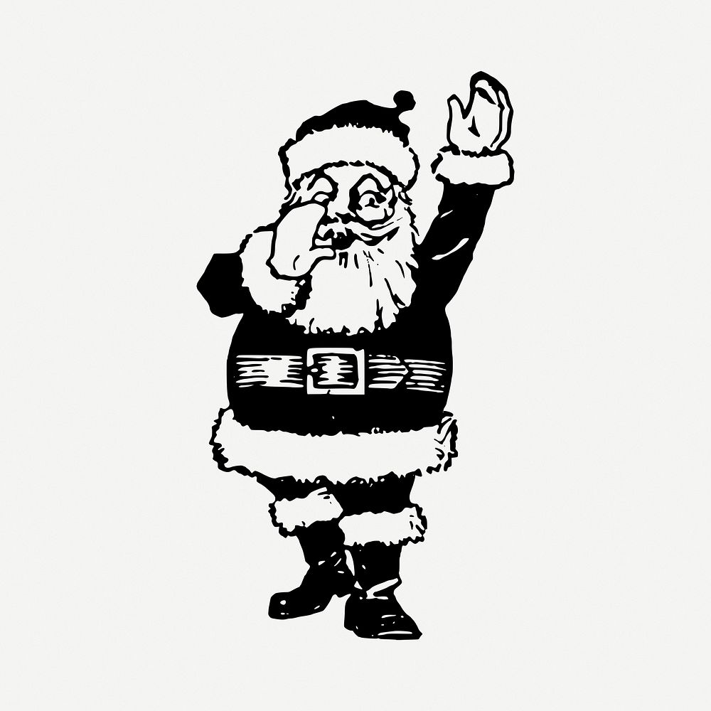 Santa Claus drawing, vintage illustration psd. Free public domain CC0 image.