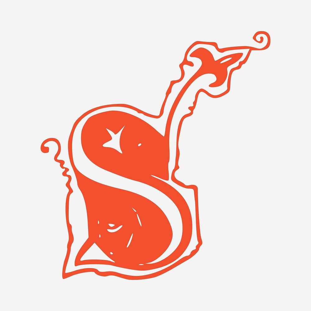 S letter drawing, vintage illustration. Free Photo rawpixel