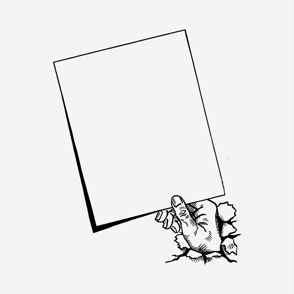 Paper frame  clipart, vintage hand drawn vector. Free public domain CC0 image.