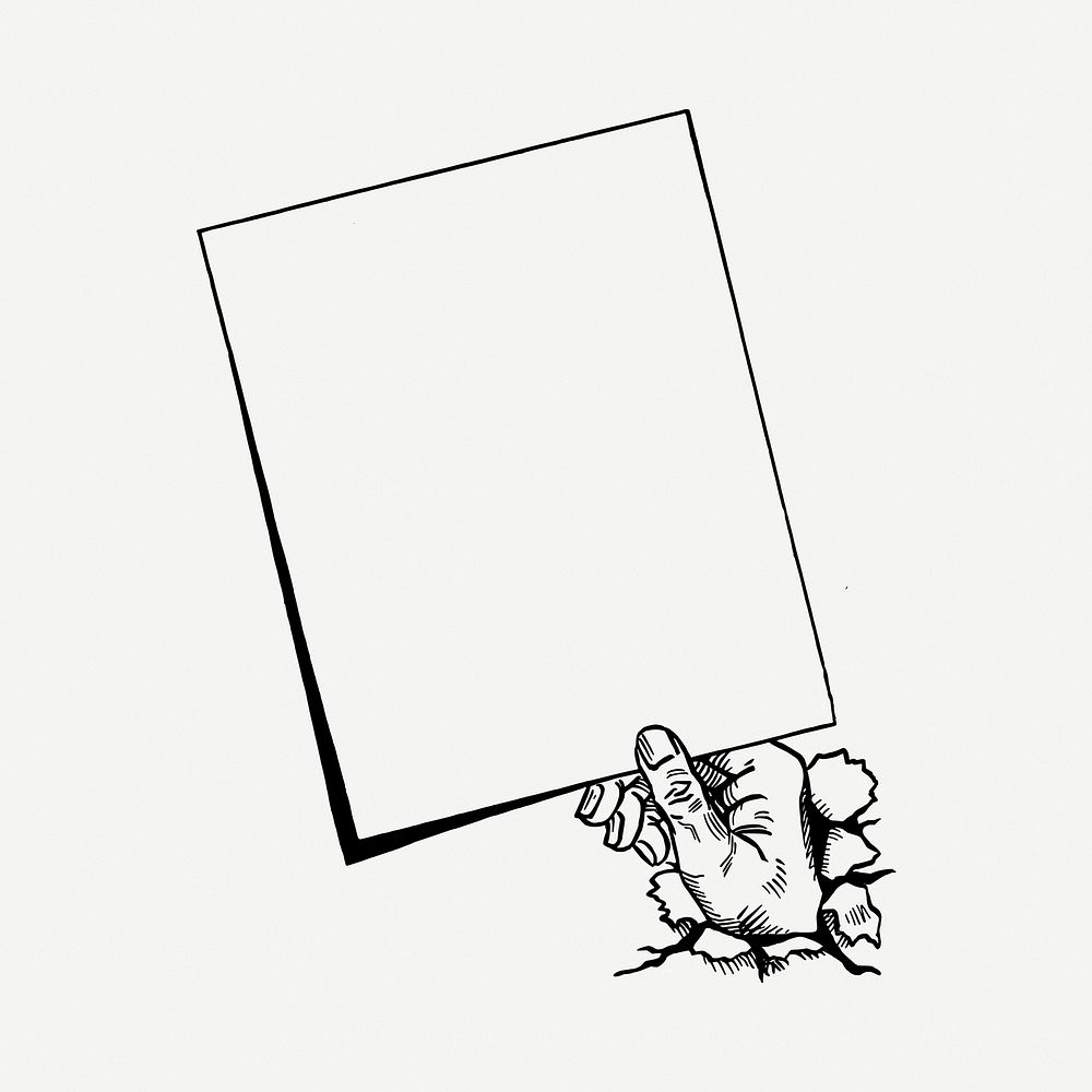 Paper frame drawing, vintage illustration psd. Free public domain CC0 image.