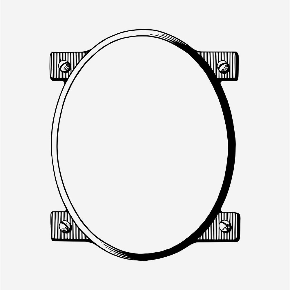 Oval frame  clipart, vintage hand drawn vector. Free public domain CC0 image.