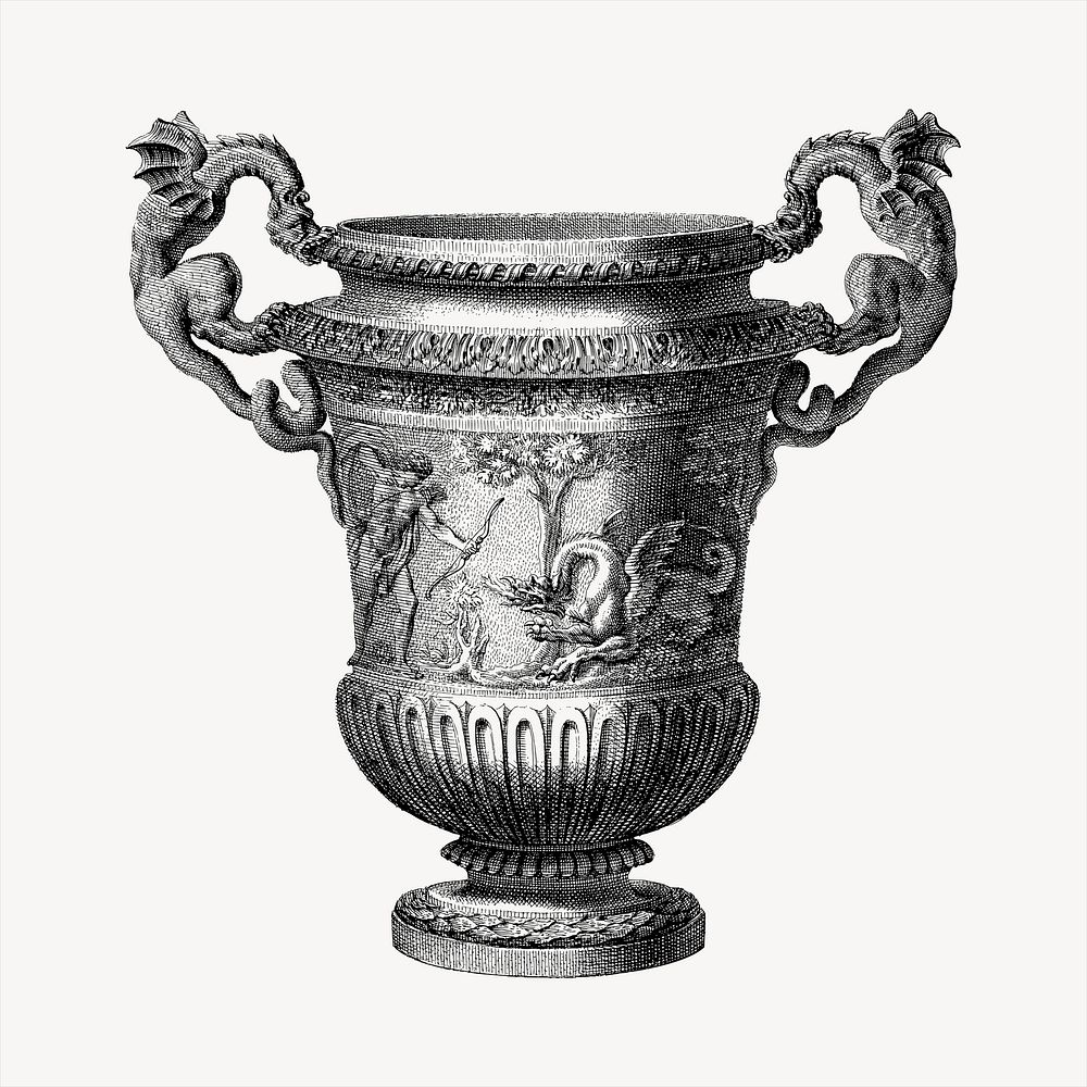 Ornate goblet  clipart, vintage hand drawn vector. Free public domain CC0 image.