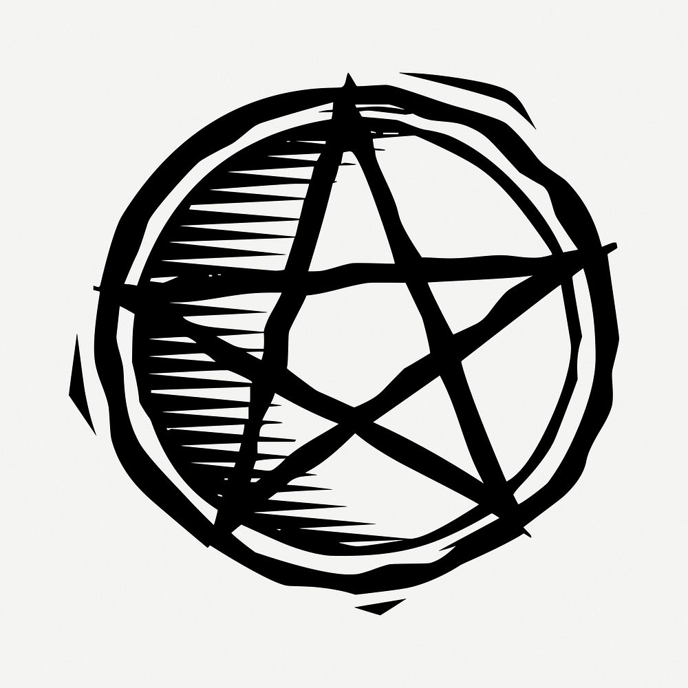 Pentacle drawing, vintage illustration psd. | Free PSD - rawpixel