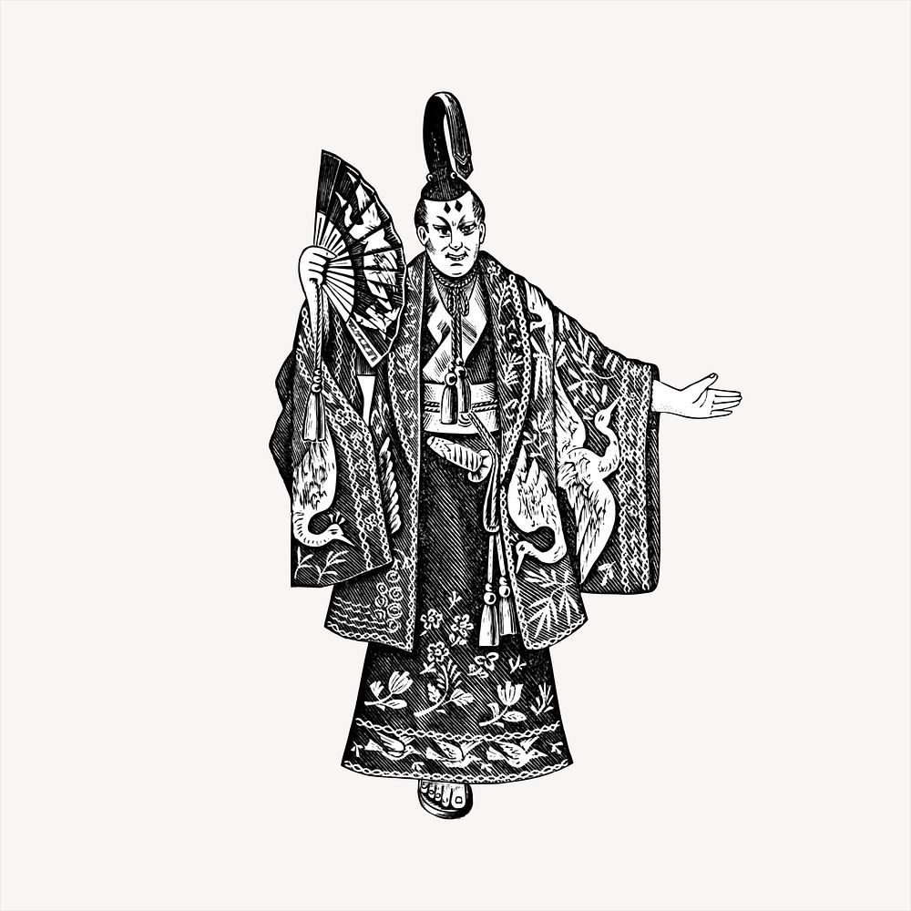 Mikado, Emperor of Japan  clipart, vintage hand drawn vector. Free public domain CC0 image.