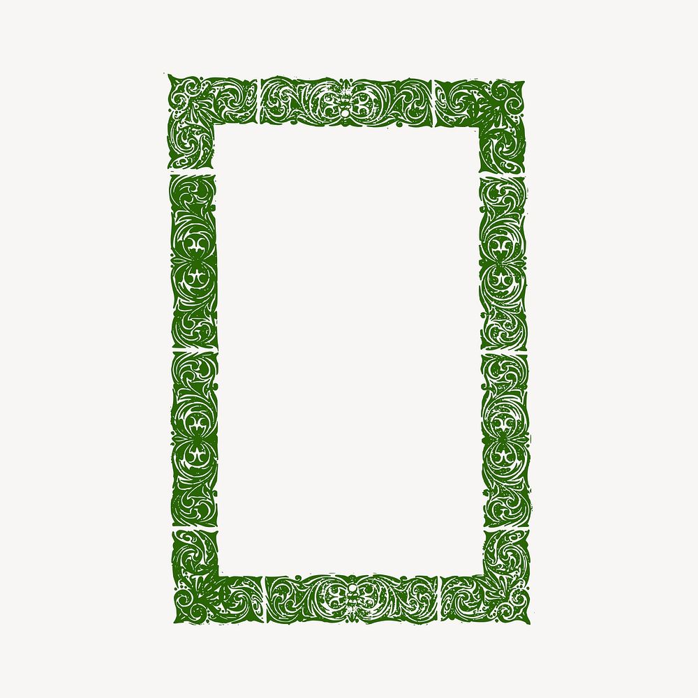 Decorative frame collage element, drawing illustration vector. Free public domain CC0 image.