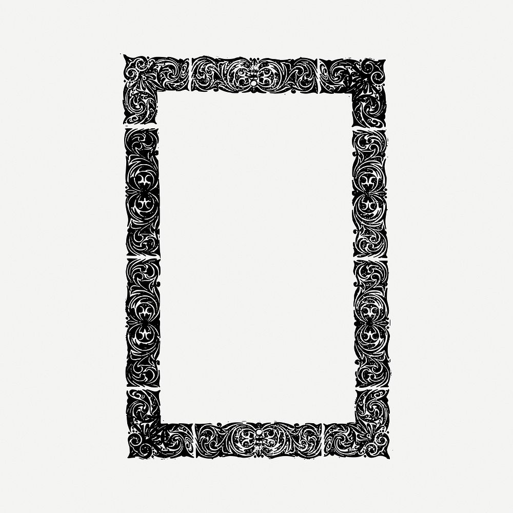 Decorative frame clipart, vintage illustration psd. Free public domain CC0 image.