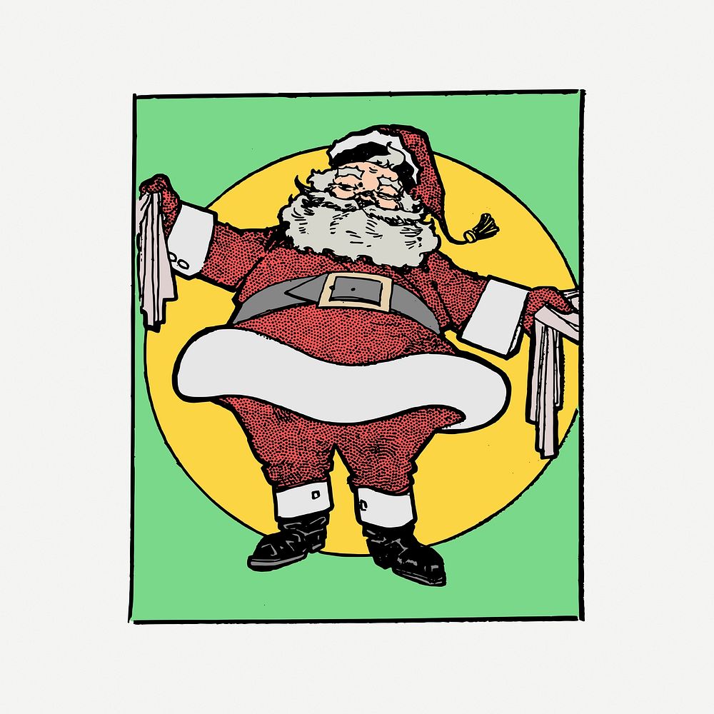 Santa Claus clipart, vintage illustration psd. Free public domain CC0 image.