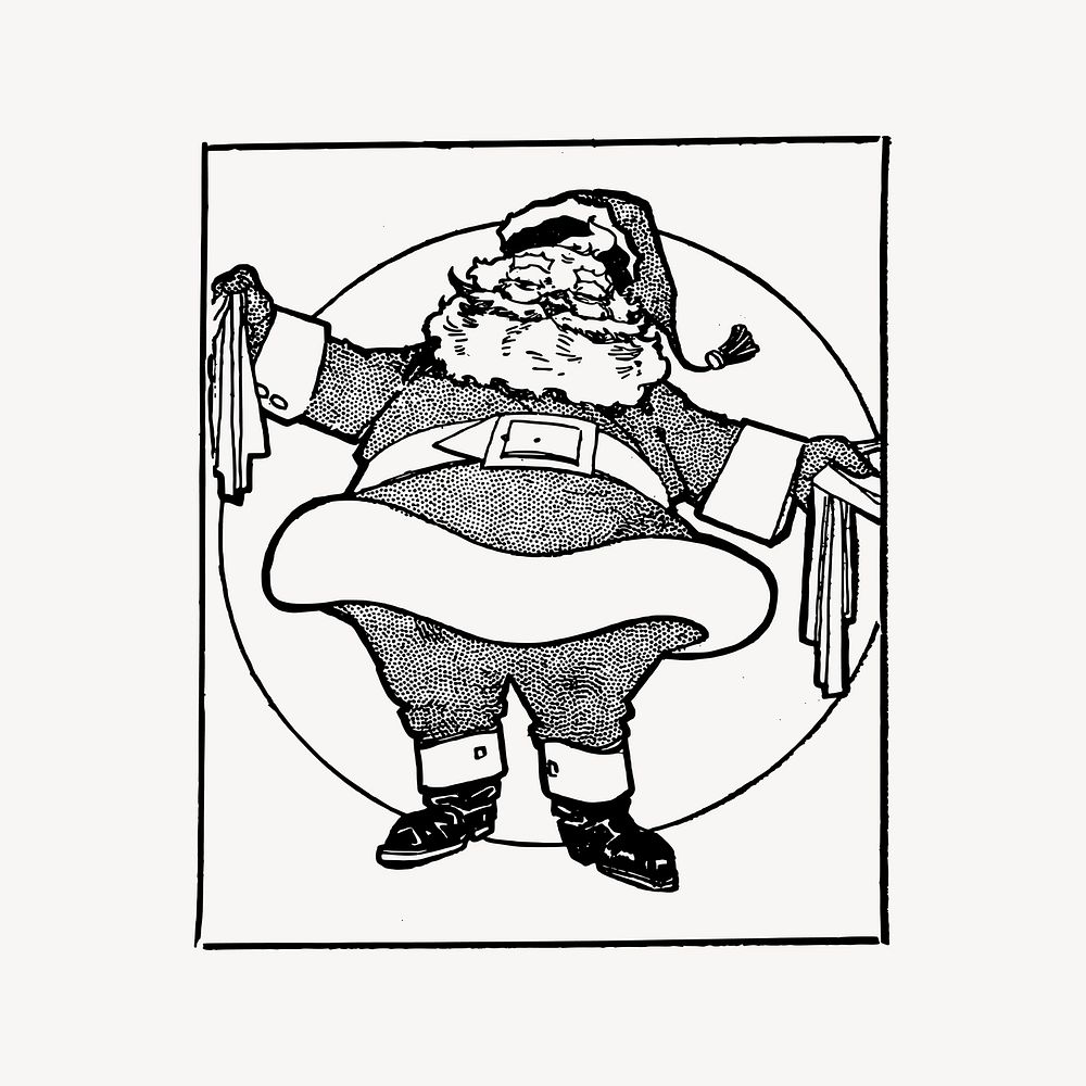 Santa Claus collage element, drawing illustration vector. Free public domain CC0 image.