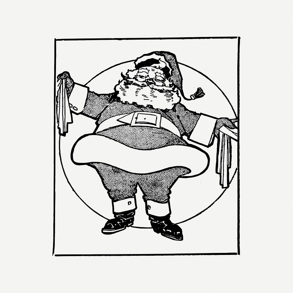 Santa Claus clipart, vintage illustration psd. Free public domain CC0 image.