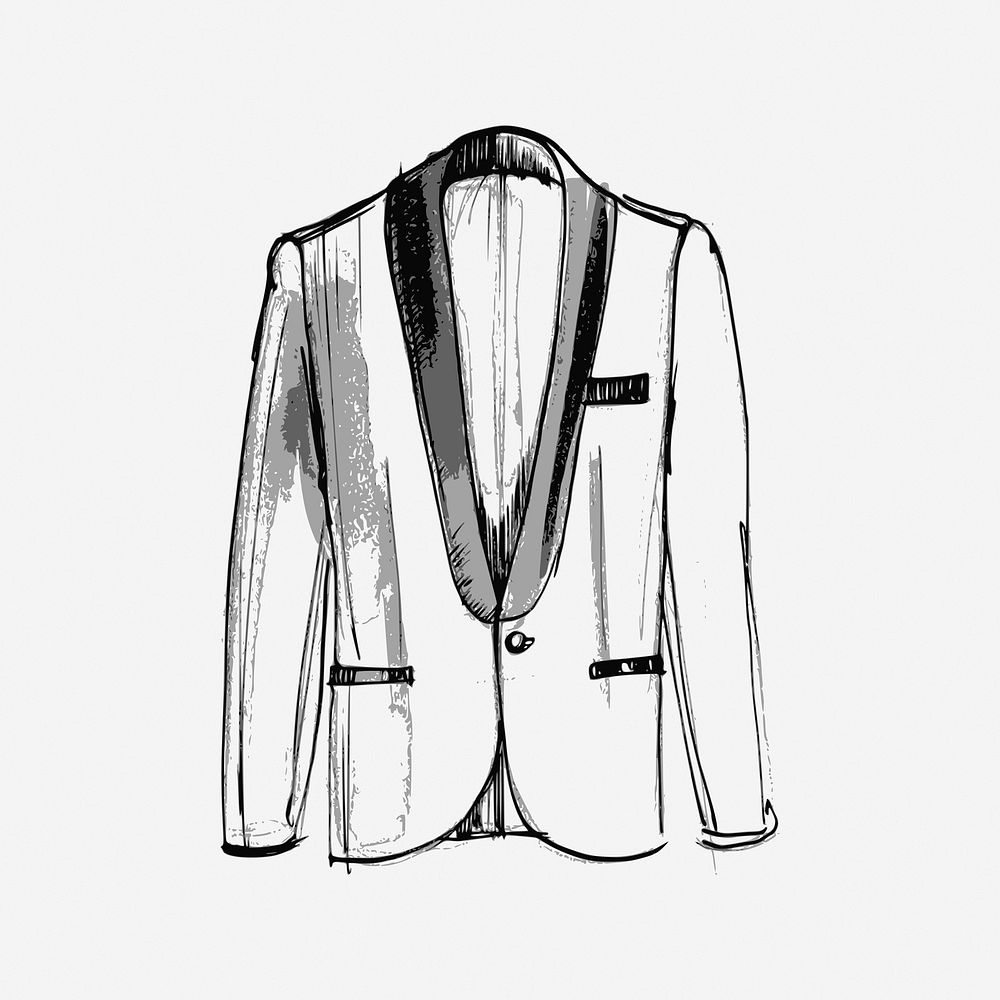 Formal suit, vintage drawing illustration. Free public domain CC0 image.