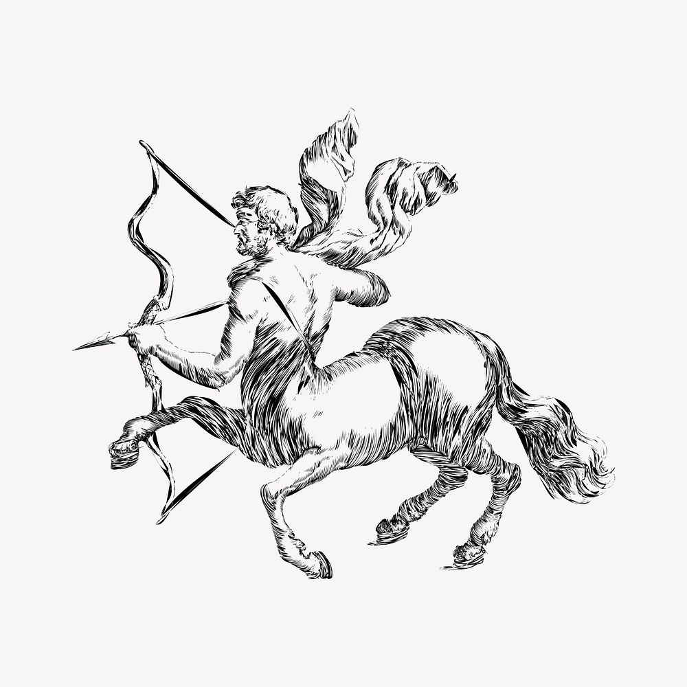 Centaur clipart, vintage illustration vector. 