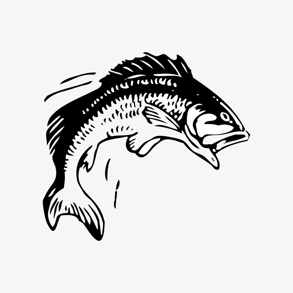 Fish clipart, vintage illustration vector. Free public domain CC0 image.