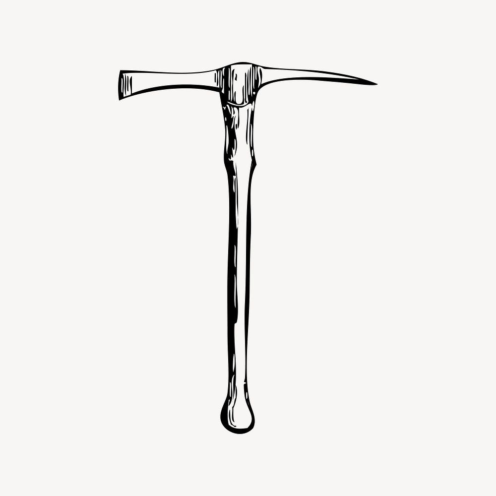 Pickaxe clipart, vintage illustration vector. Free public domain CC0 image.