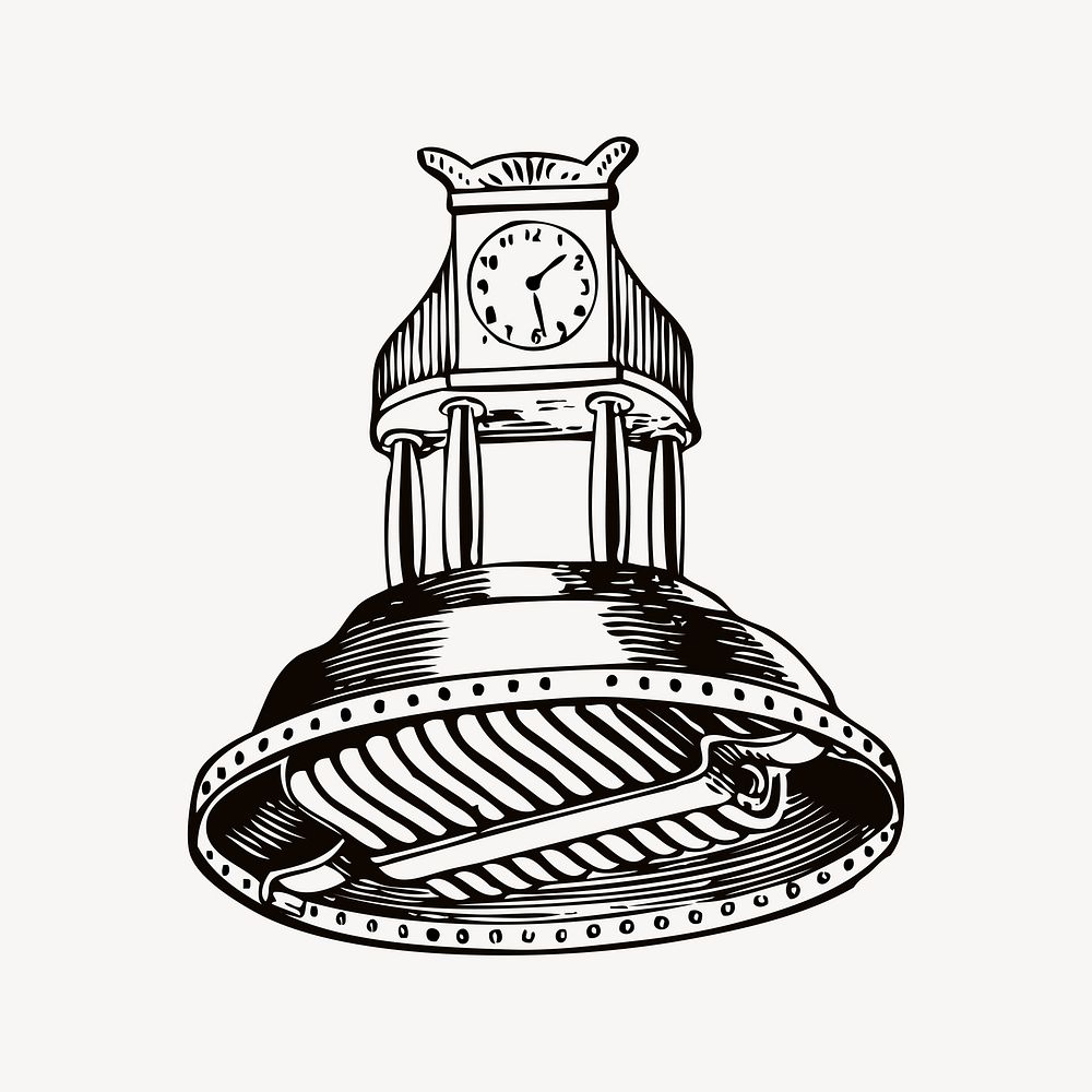 Clock clipart, vintage illustration vector. Free public domain CC0 image.