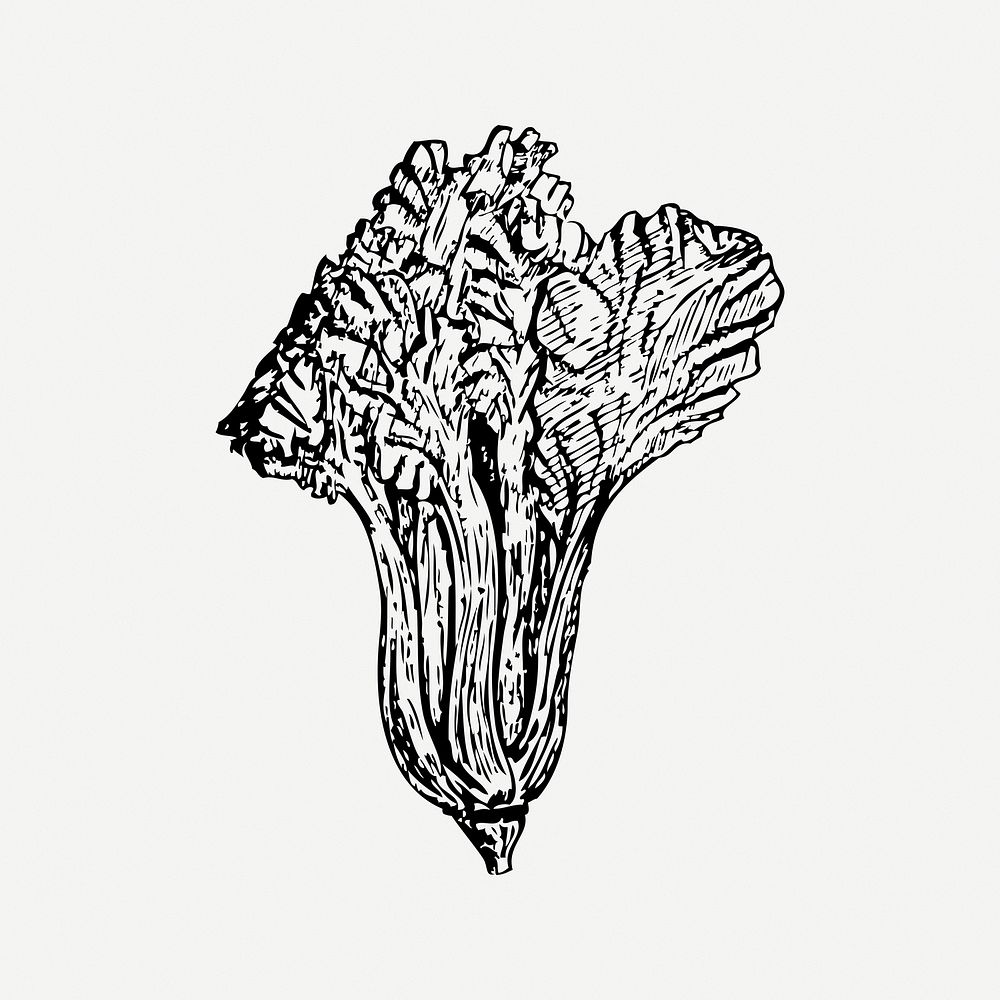 Vegetable collage element, black & white illustration psd. Free public domain CC0 image.