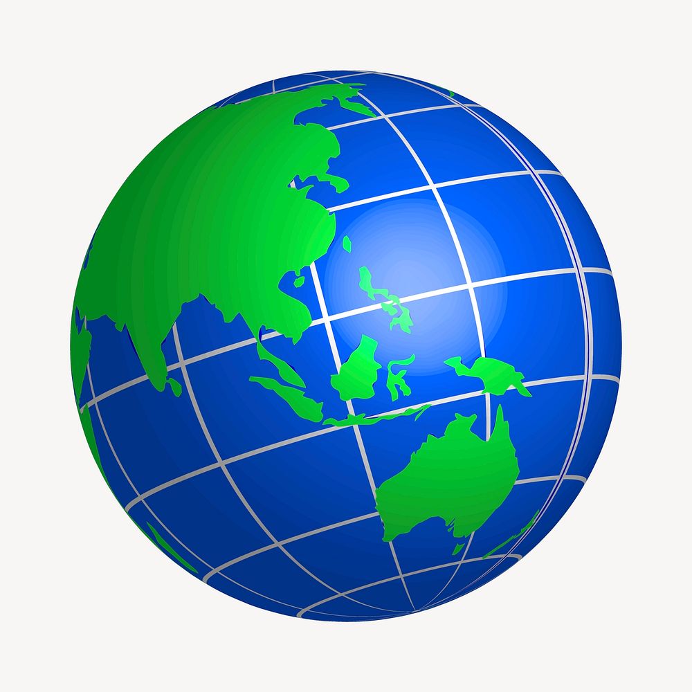 Globe grid clipart, business illustration vector. Free public domain CC0 image