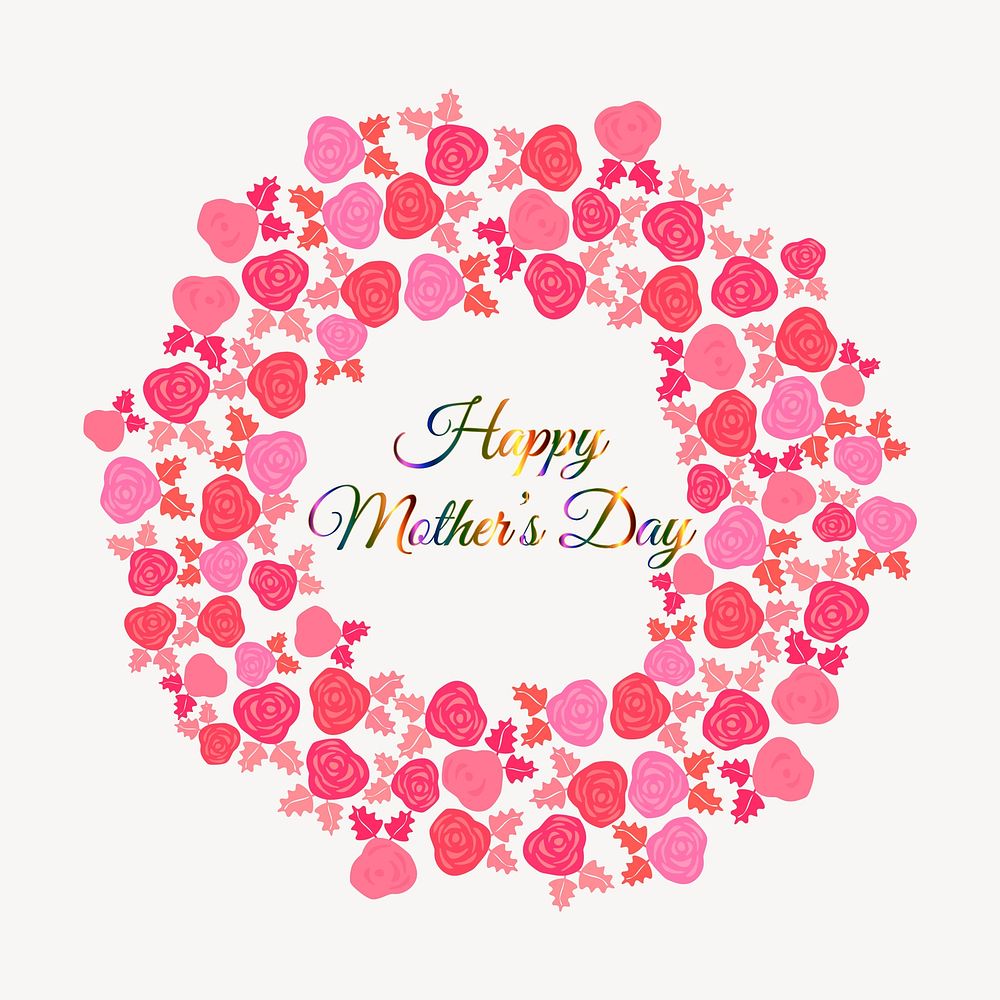 Happy Mother's Day clipart, Spring illustration vector. Free public domain CC0 image