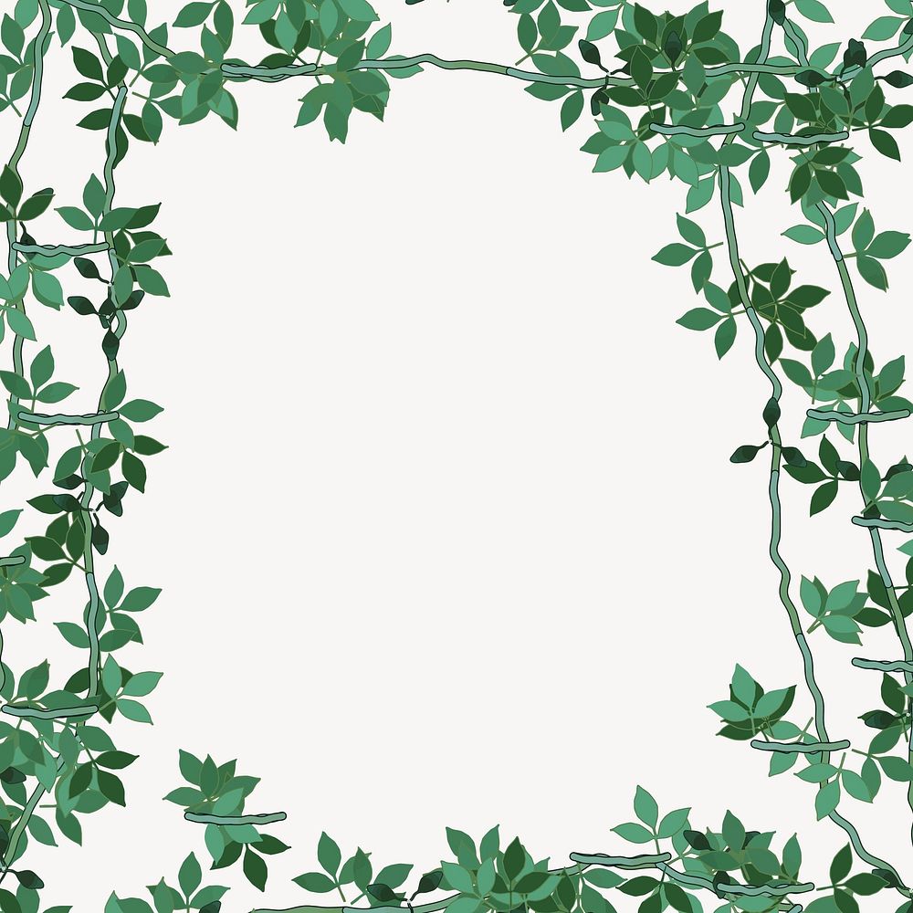 Leaf frame clipart, Spring illustration vector. Free public domain CC0 image