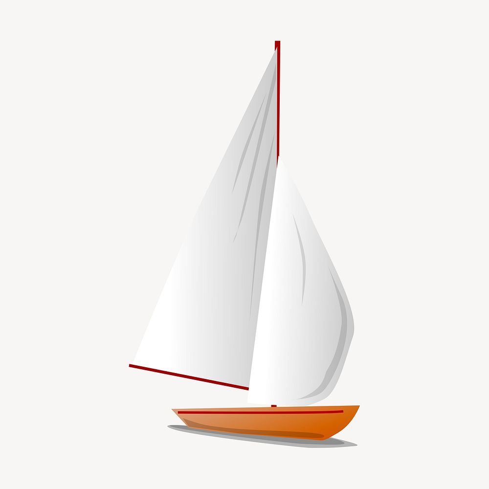 Sailboat, vehicle illustration. Free public domain CC0 image