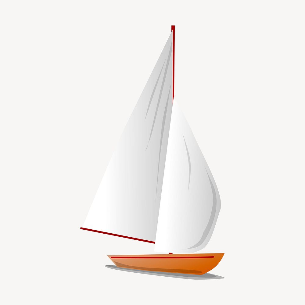 Sailboat clipart, vehicle illustration vector. Free public domain CC0 image