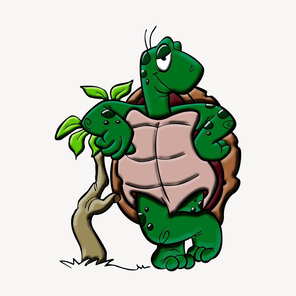 Turtle clipart, animal illustration psd. Free public domain CC0 image