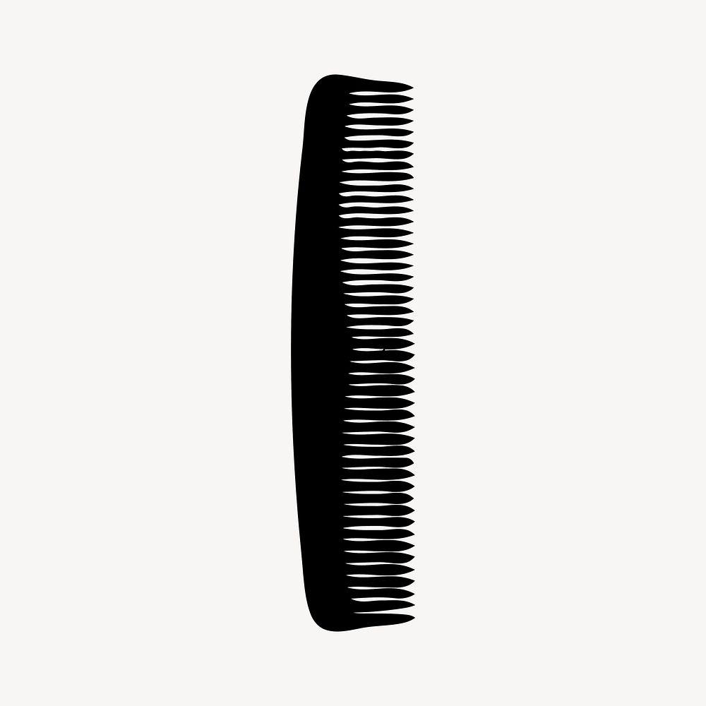 Comb silhouette clipart, salon tool illustration vector. Free public domain CC0 image