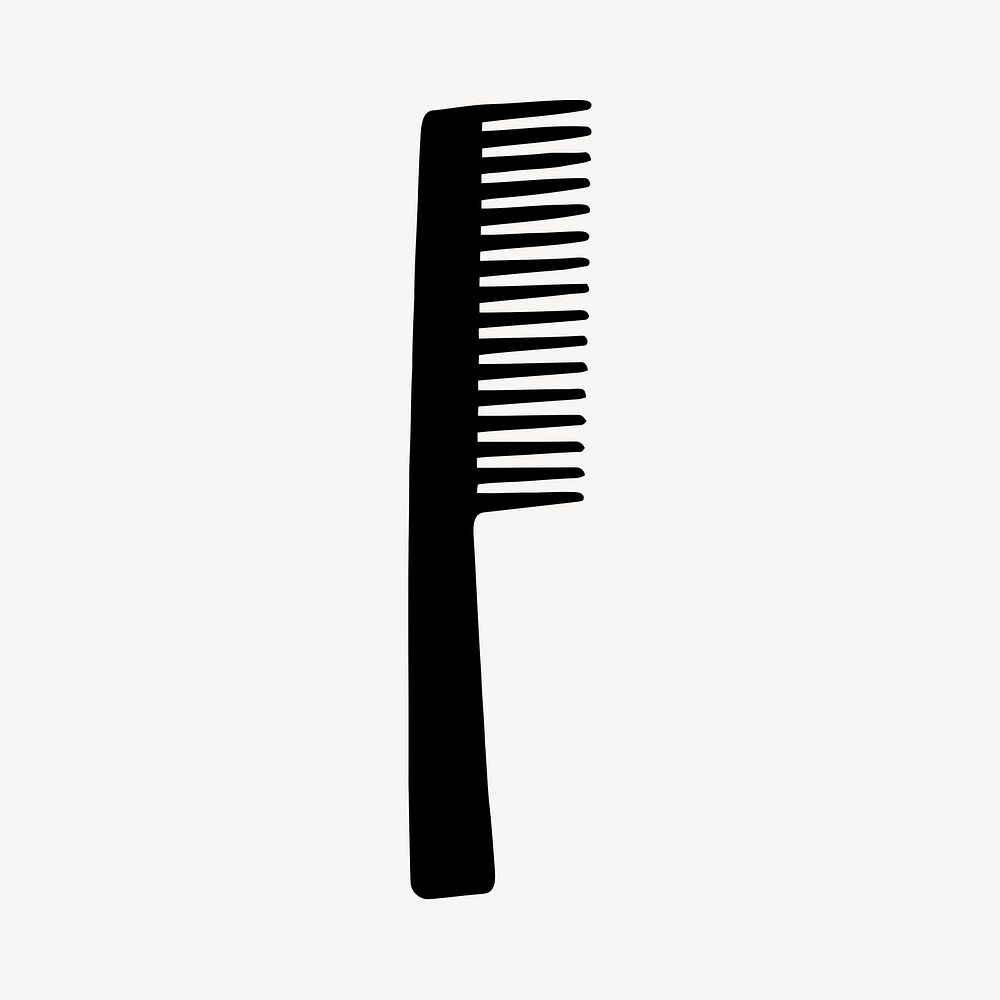 Comb silhouette clipart, salon tool illustration psd. Free public domain CC0 image