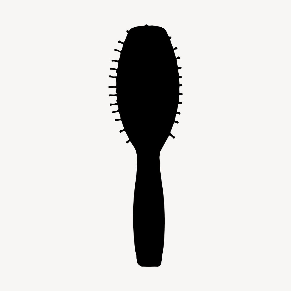 Brush silhouette clipart, salon tool illustration vector. Free public domain CC0 image