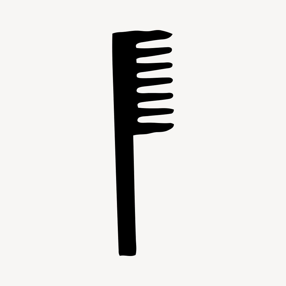 Comb silhouette clipart, salon tool illustration vector. Free public domain CC0 image