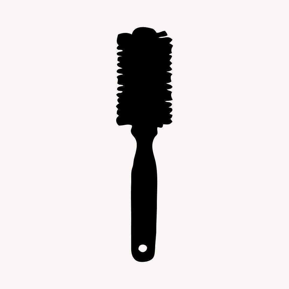 Brush silhouette clipart, salon tool illustration vector. Free public domain CC0 image