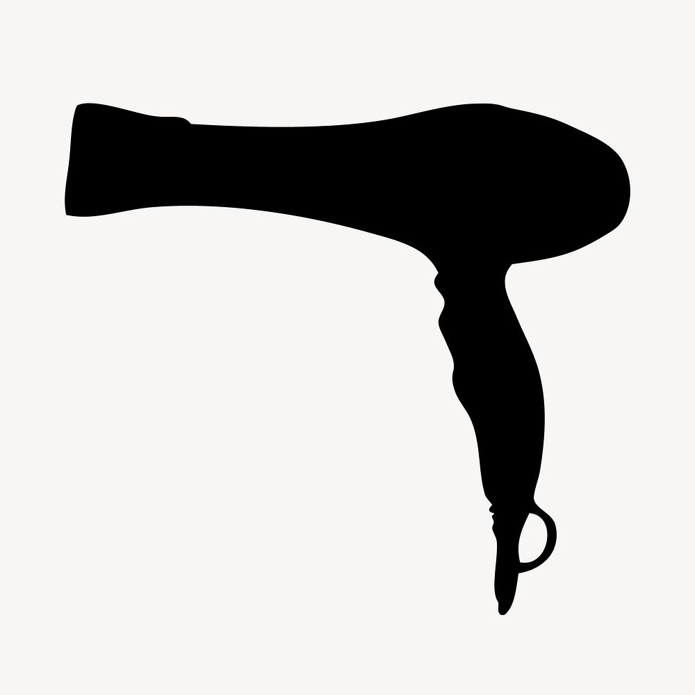 Hair dryer silhouette clipart, salon tool illustration vector. Free public domain CC0 image