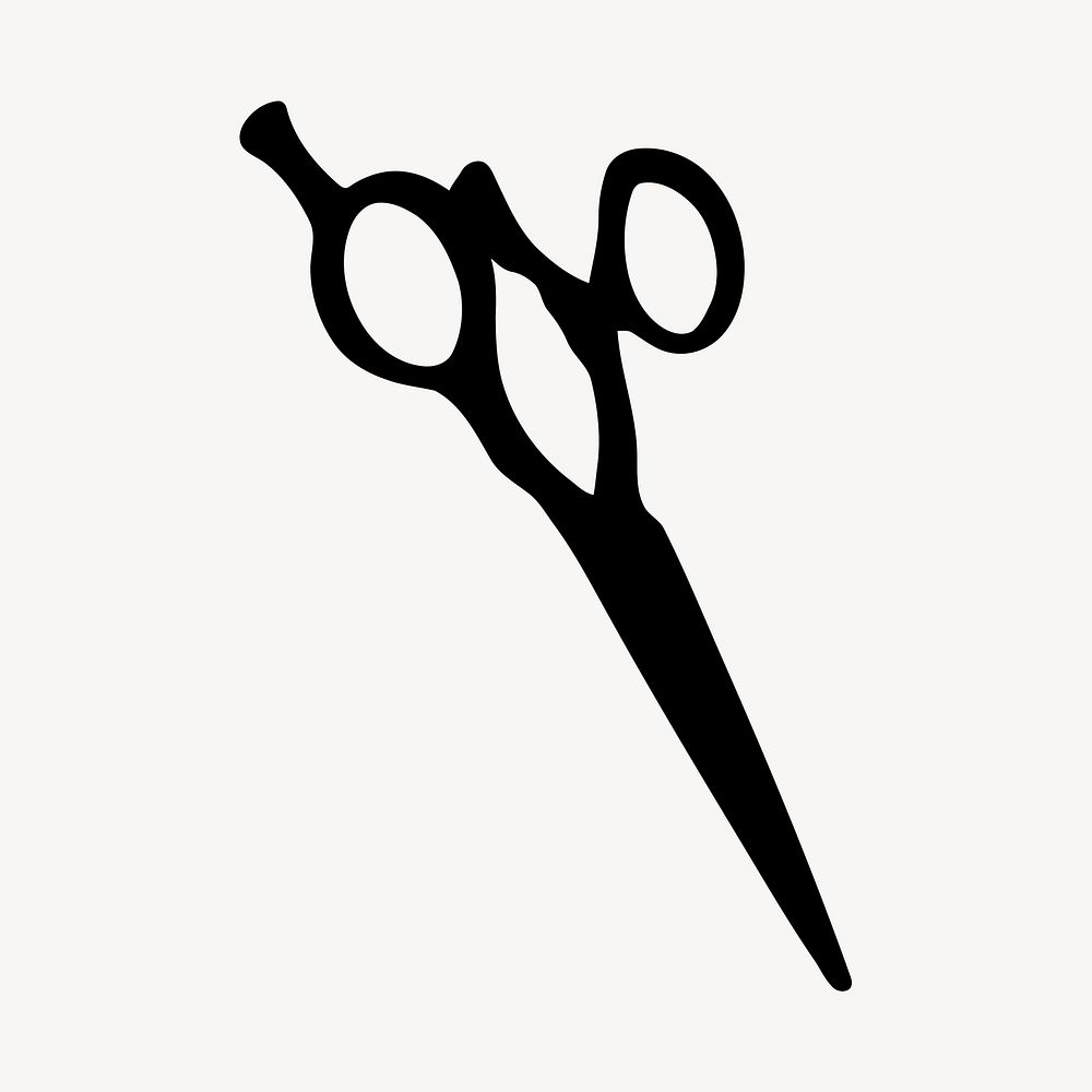 Scissors silhouette, salon tool illustration. Free public domain CC0 image