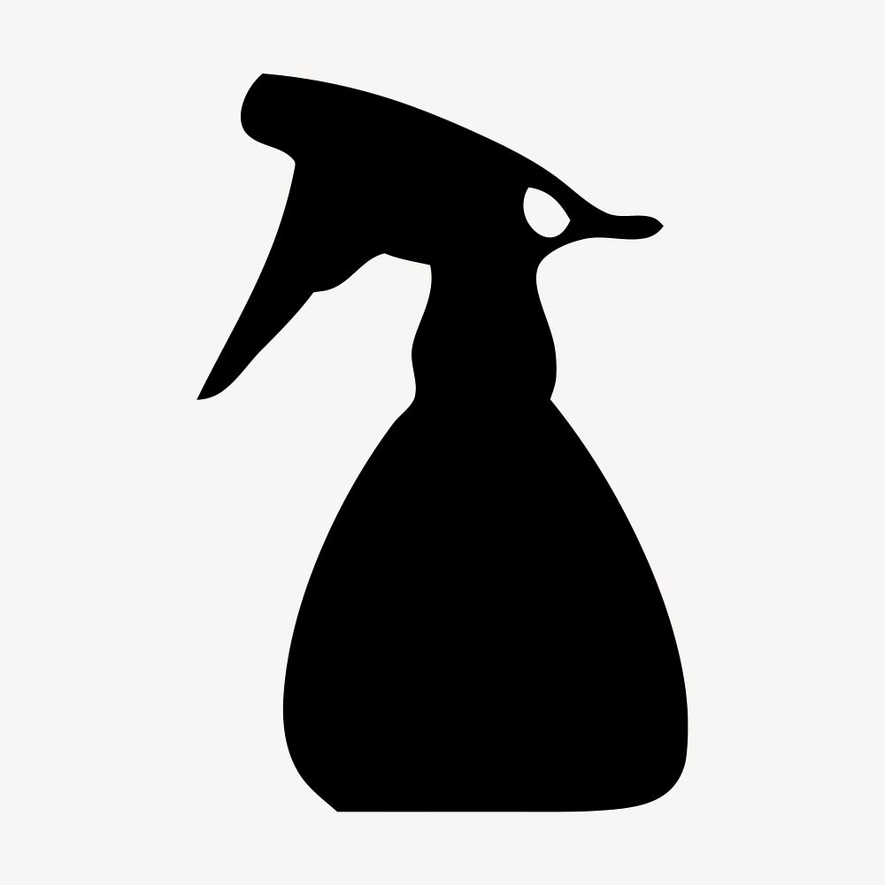 Spray bottle silhouette, salon tool illustration. Free public domain CC0 image