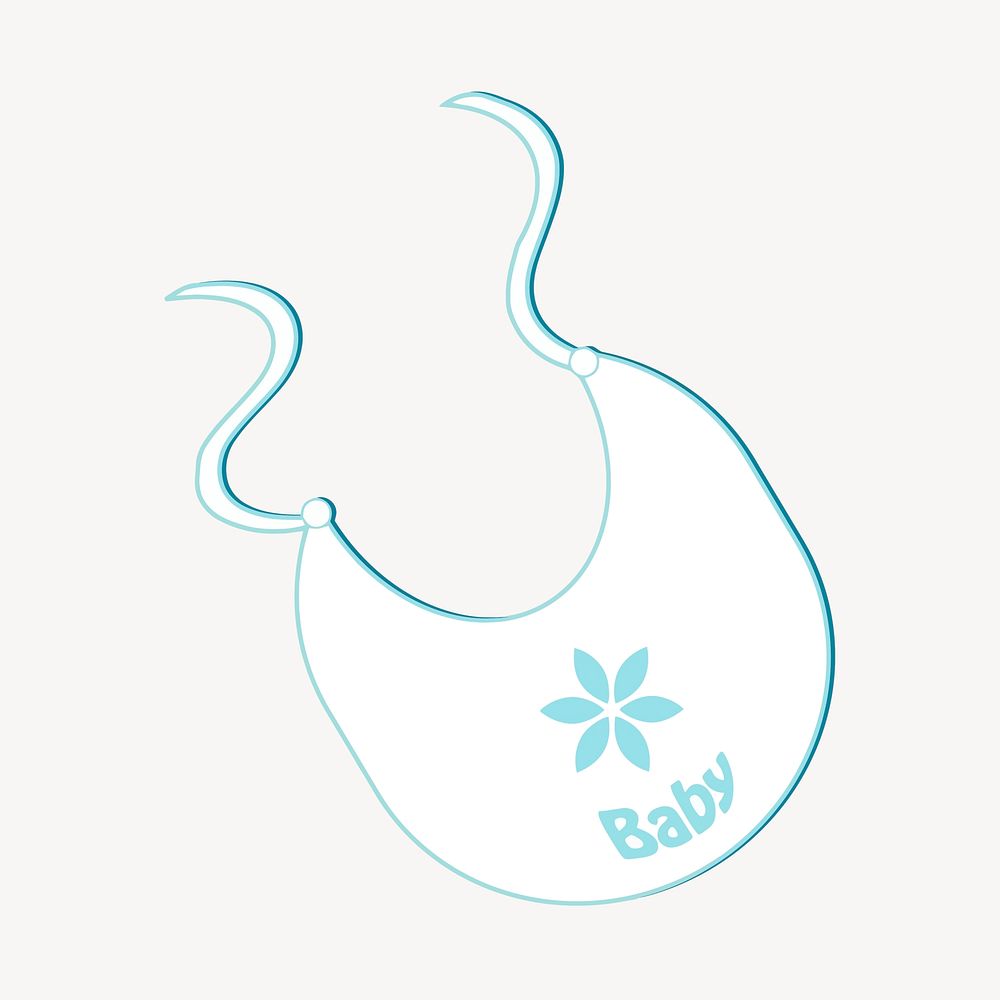Baby bib clipart, care equipment illustration psd. Free public domain CC0 image