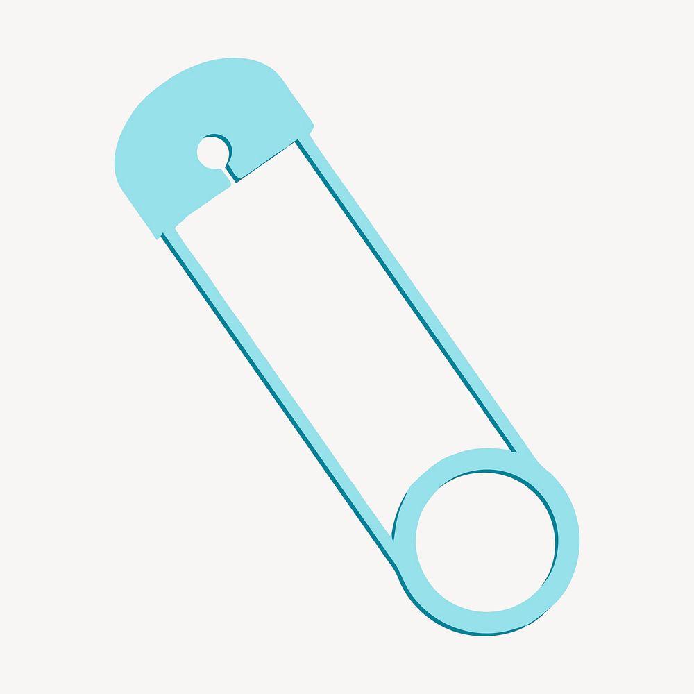 Safety pin clipart, baby equipment illustration vector. Free public domain CC0 image