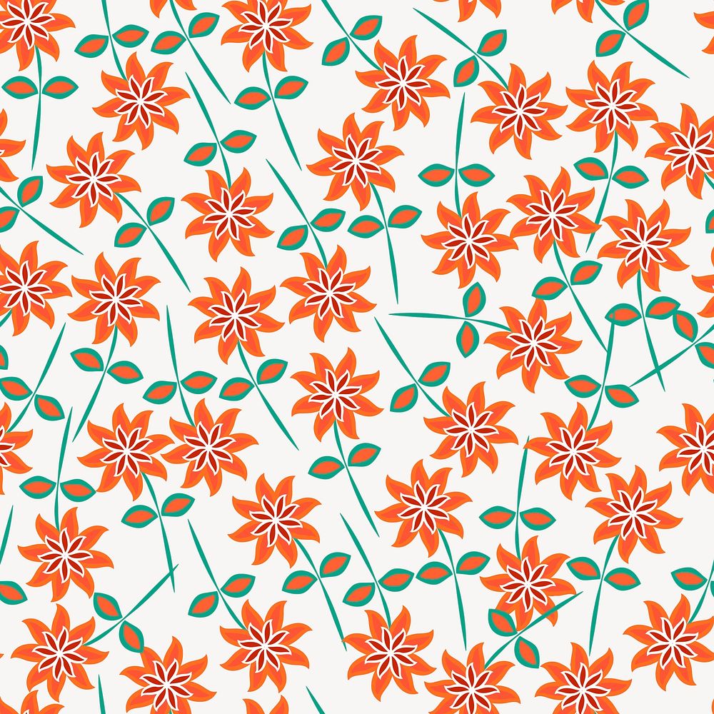Flower pattern clipart, Spring illustration vector. Free public domain CC0 image