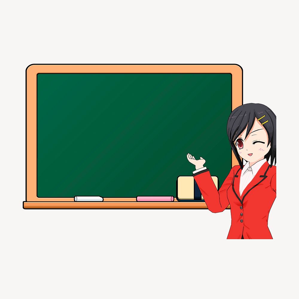 Anime school girl clipart psd. Free public domain CC0 image