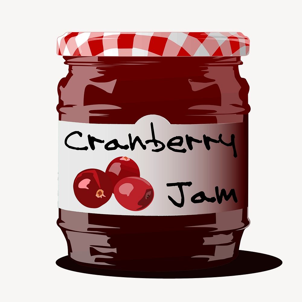 Cranberry jam clipart, bread spread illustration psd. Free public domain CC0 image