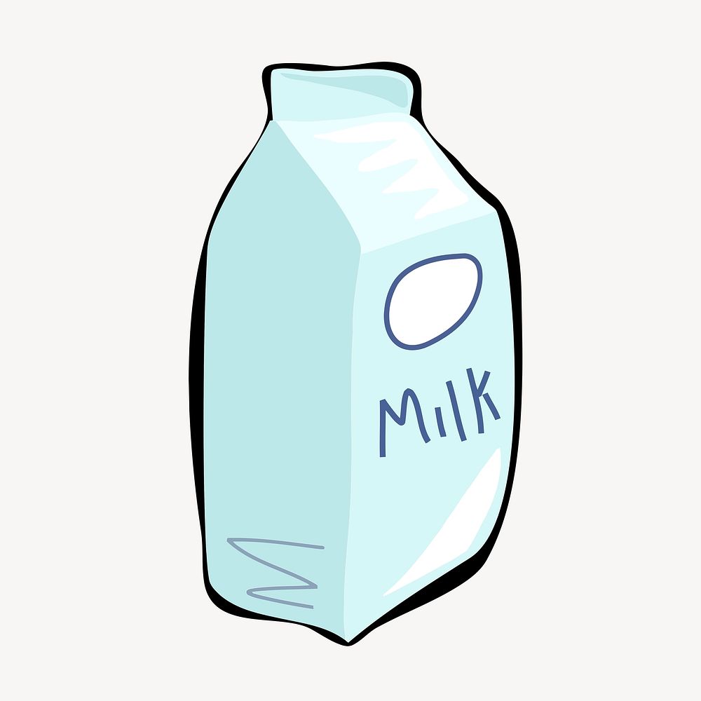 Milk carton clipart, dairy illustration psd. Free public domain CC0 image