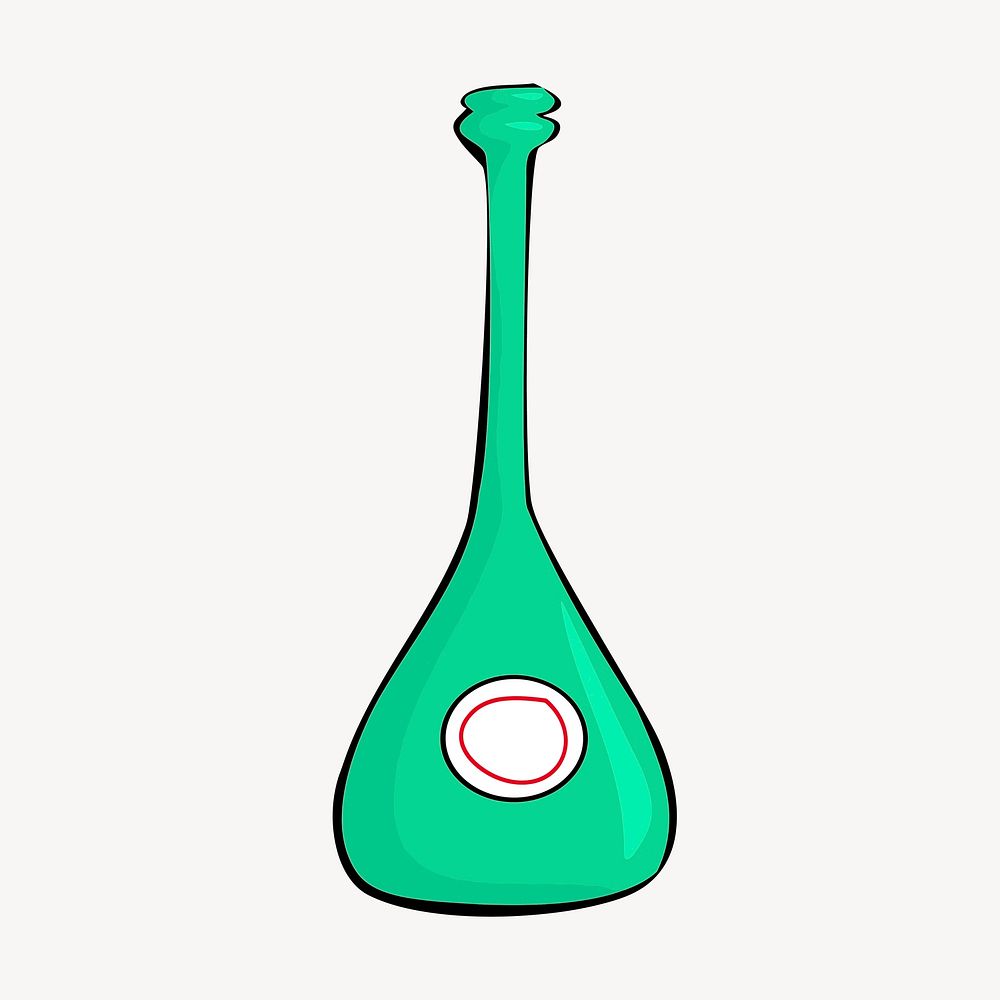 Green bottle clipart, object illustration vector. Free public domain CC0 image