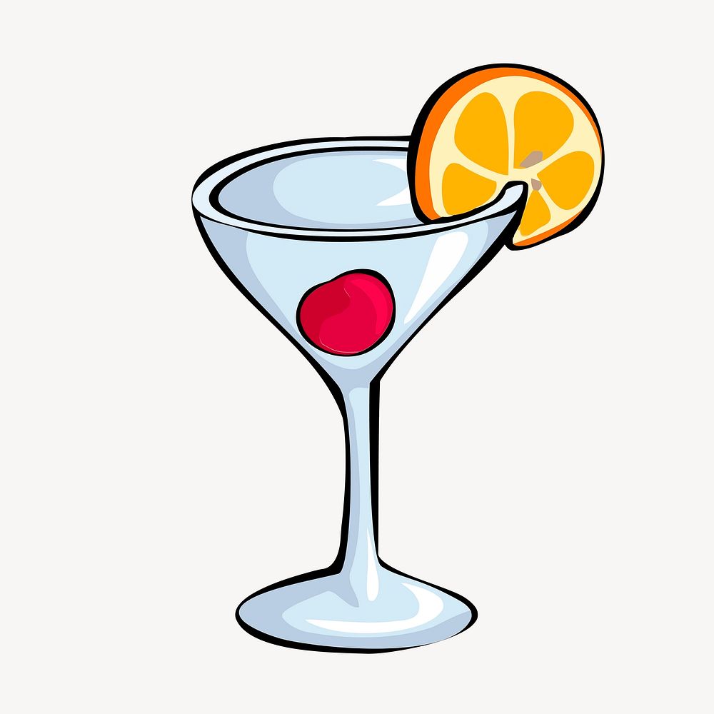 Cocktail clipart, drinks illustration vector. Free public domain CC0 image