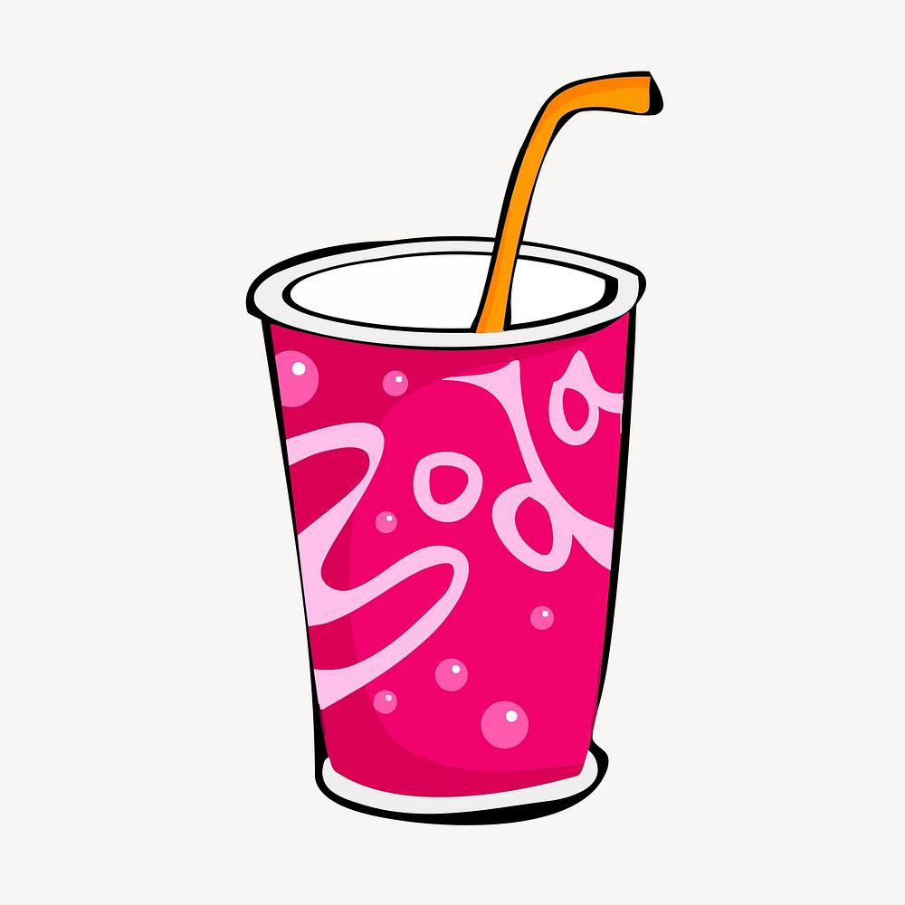 Soda cup, drinks illustration. Free public domain CC0 image