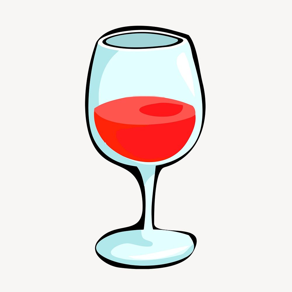 Red wine clipart, drinks illustration psd. Free public domain CC0 image