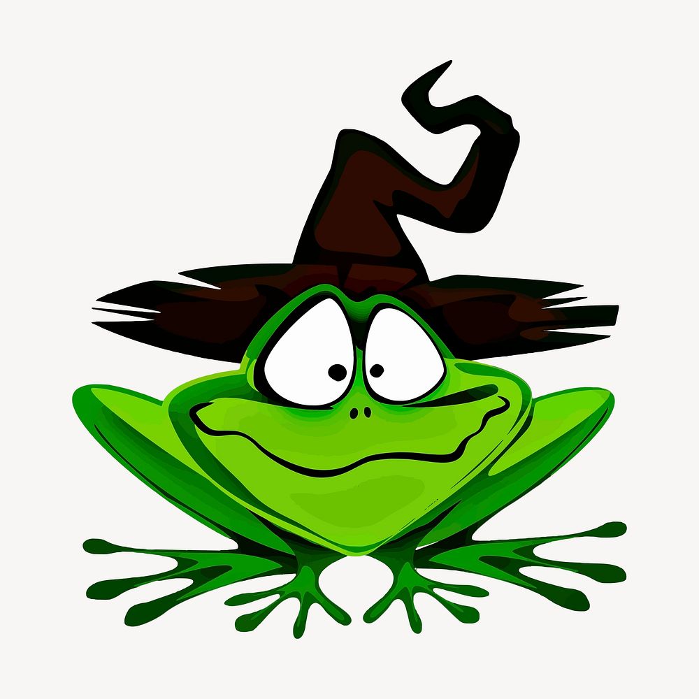 Witchy frog, animal illustration. Free public domain CC0 image