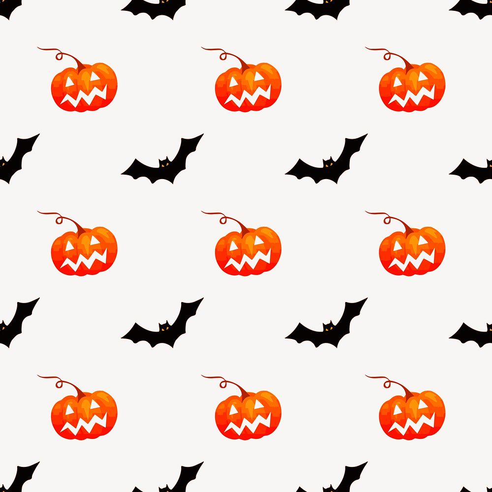 Halloween pumpkin pattern, festive illustration psd. Free public domain CC0 image