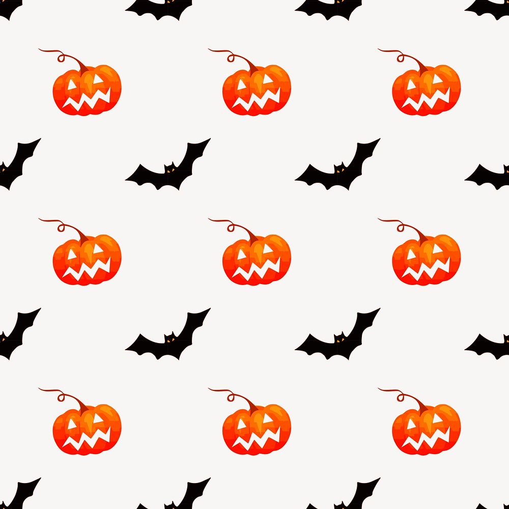 Halloween pumpkin pattern, festive illustration vector. Free public domain CC0 image