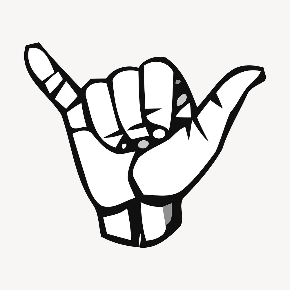 Hang loose hand illustration. Free | Free Photo - rawpixel