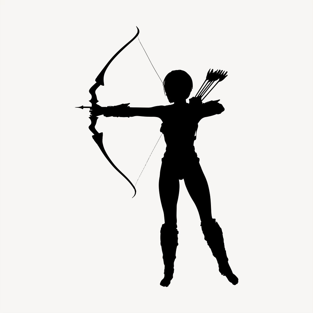 Woman archer clipart vector. Free public domain CC0 image